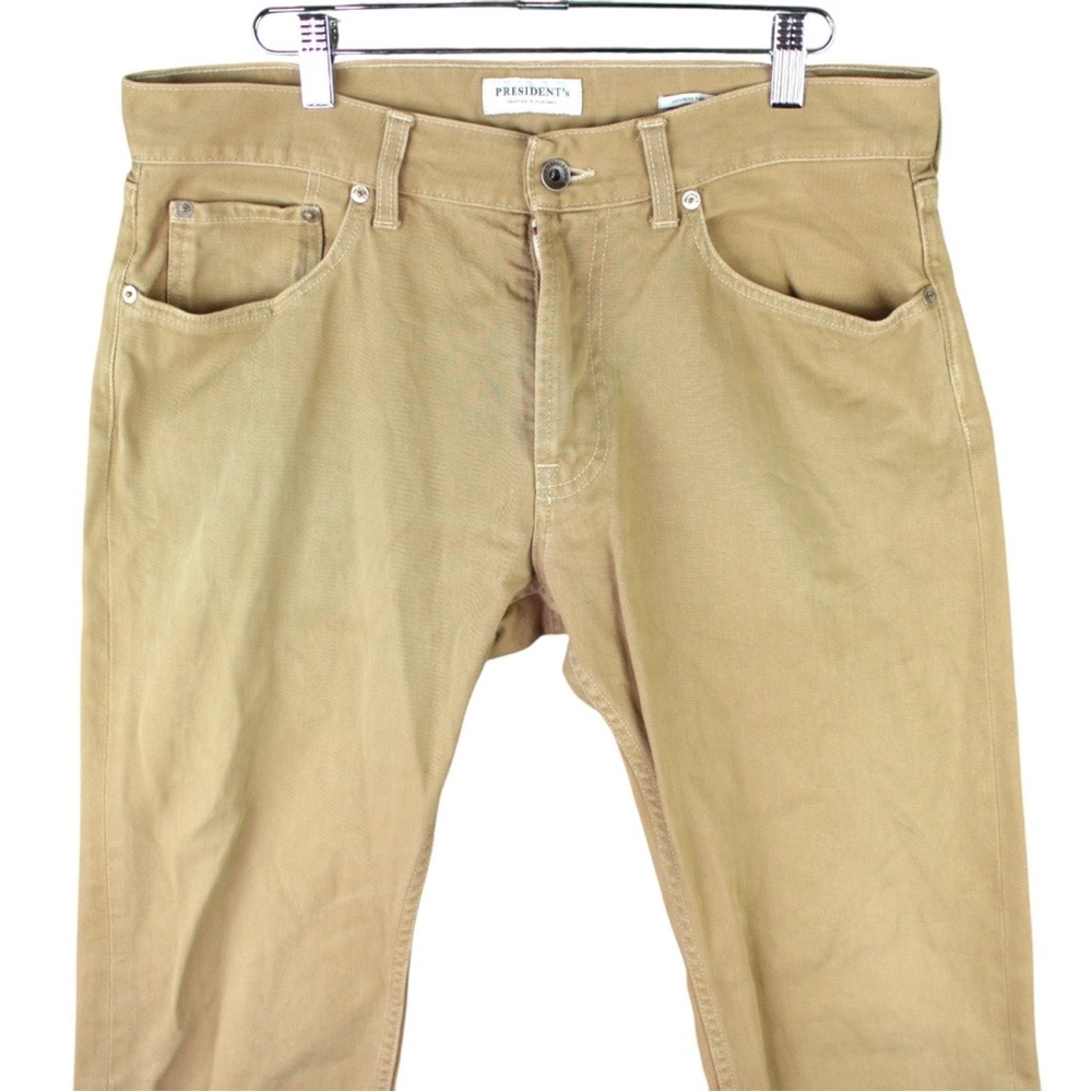 President's Tuscany P's Japanese Fabric Brown Cotton Mens Size 32x27 Pants Italy - Picture 3 of 15